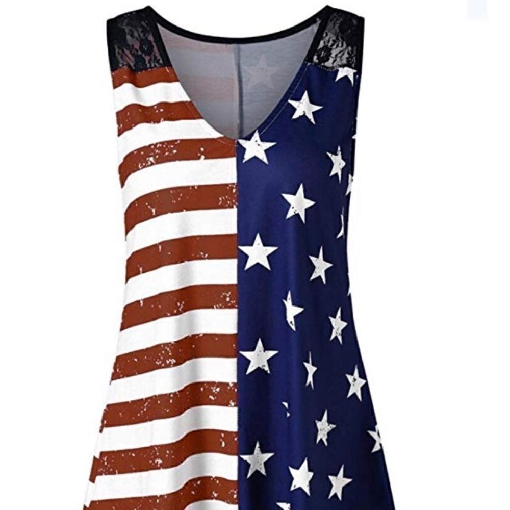 Sleeveless American flag tank